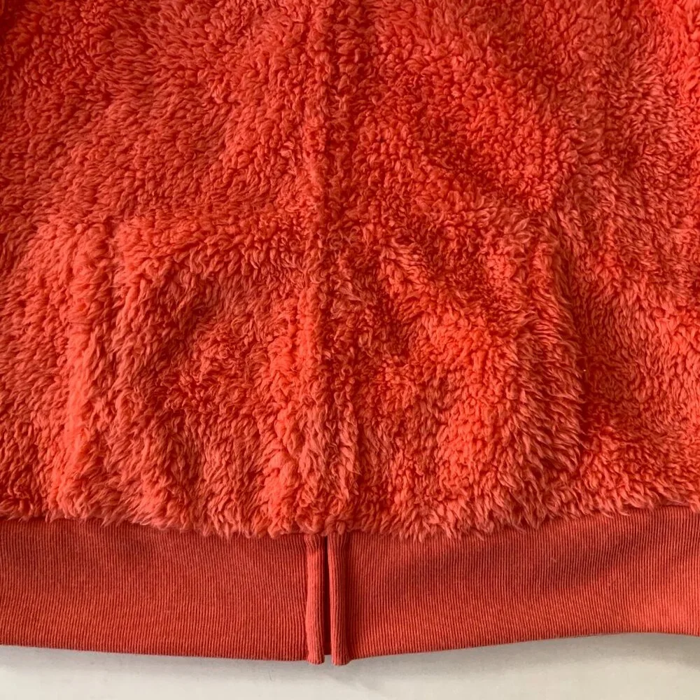 Share Old Navy girls salmon pink fleece fluffy vest jacket zipper pockets sz 14